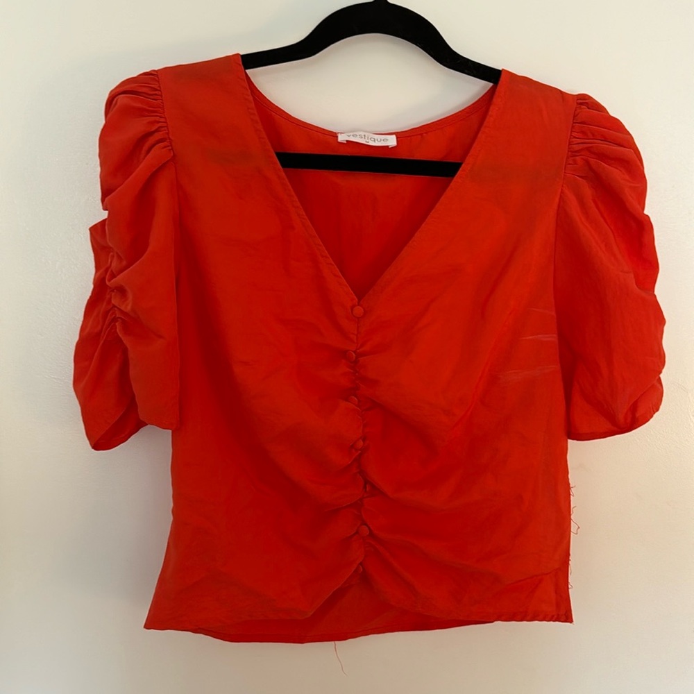 Vestique orange shirt with buttons